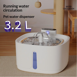 Fontaine à eau sans fil pour animaux de compagnie NicePets 3,2 L |   Pompe silencieuse <span class=keywords><strong>en</strong></span> acier inoxydable avec filtre pour eau courante |   Fontaine pour chat et chien 4000mAh Type-C - Product Image 2