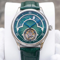 Reloj Mecánico MiYOTA de Alta Calidad Personalizado OEM, Indicador de Fase Lunar, Día y Noche, Correa de Cuero y Acero Inoxidable de Lujo, Cristal de Zafiro