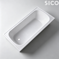 Baignoire autoportante en acrylique encastrable à usage prolongé pour appartement