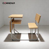 Bureau et chaise individuels à hauteur fixe pour étudiant, en métal, pour l'école, la maison ou le bureau, livraison directe d'usine
