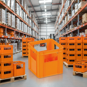 KS 500 Large Capacity Stackable <b>Plastic</b> <b>Crate</b> 4-Bottle Durable Beverage Carrier for Logistics Storage - Product Image 3