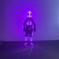 STARSHINING Robot kostum LED, Cosplay Robot berubah warna, kostum dansa bercahaya untuk pesta