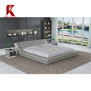 Alta qualità contemporanea a forma di curva con fibbia piena in pelle King Size letto matrimoniale con <span class=keywords><strong>luci</strong></span> a <span class=keywords><strong>Led</strong></span> a pavimento - Product Image 2