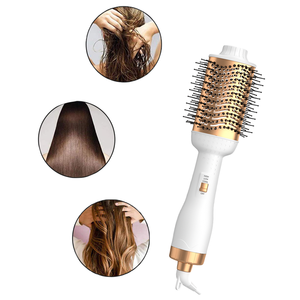 <span class=keywords><strong>Cheveux</strong></span> bouclés multifonctionnels personnalisés OEM One Step Professional 3 en 1 Round Electric Hot Air Comb SK-036 - Product Image 1