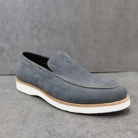 Mocassins de luxe pour hommes Senpin A2229-21 avec logo personnalisé, en cuir véritable fait main, semelle intermédiaire en PU, doublure en maille, confortables et faciles à enfiler