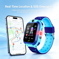 Montre connectée Android 2G Q12 pour enfants avec suivi SIM LBS, SOS, caméra, étanche IP67, écran 1,44 pouces, garçons et filles