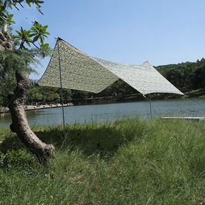 Bâche de pluie de vent portable 210T Polyester PU2000 tente extérieure avec poteaux en aluminium pliage facile et configuration rapide pour le camping et les pique-niques - Product Image 5