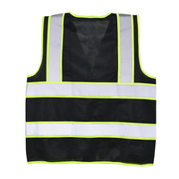 Veste de travail réfléchissante multi-poches ULTAC, personnalisable avec logo LED, haute visibilité, noire, en polyester, gilet de sécurité
