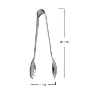 Pinze per ghiaccio in acciaio inossidabile da 16,5 cm con bordi dentellati per uso in bar e cocktail bar - Product Image 2
