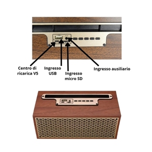 Altoparlante Bluetooth Effetto Legno Vintage, Sistema Audio Wireless Portatile - Product Image 4