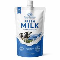 Pochette personnalisée pour lait frais avec bec verseur, sachet stand-up en aluminium, emballage laitier pasteurisé 200ml 500ml 1L