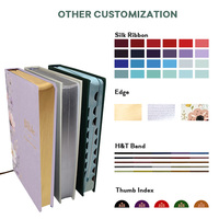 Bible personnalisée de luxe en cuir PU souple avec impression couleur intégrale, vente en gros OEM, gaufrage à chaud doré, pour églises