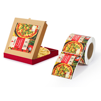 Impression colorée boîte à Pizza autocollant de livraison de nourriture papier auto-adhésif thermique synthétique PP étiquette Pizza étiquette d'emballage alimentaire