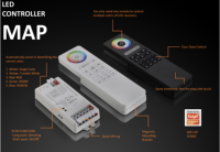 Contrôleur professionnel 5-en-1 PWM à couleurs vives réglables 12-48V BT/WiFi/Tuya Smart Life RF pour bande LED musicale 4 canaux