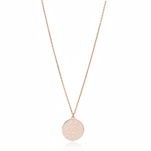Bijoux en argent sterling 925 pendentif à breloque œil en émail blanc en gros turc fait à la main - Product Image 2