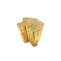 Meubles de salon haut de gamme, ensemble de tables d'appoint uniques avec laiton coulé poli et design d'arbre doré gravé