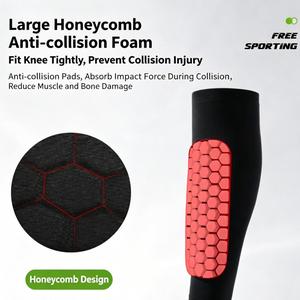 Genouillères en nid d'abeille, protections de jambes, absorption des chocs, protection anti-collision pour le basketball, unisexe, néoprène épais, à enfiler, toutes saisons - Product Image 2