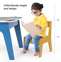 Ensemble de Table et chaises en bois pour enfants, peluche & Friends, avec rangement, bloc d'activité pour enfants, bureau