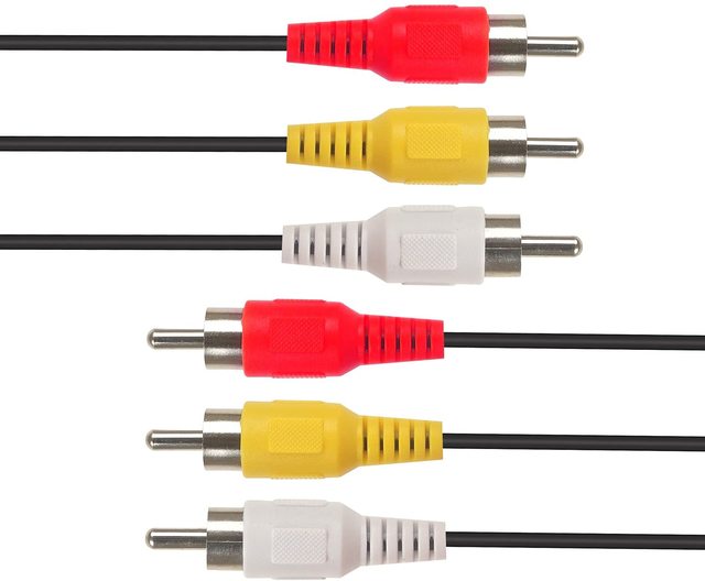 1.5m Gold Plated 3RCA Male to 3RCA Male Audio Video RCA Cable for Backup Camera Video Tap