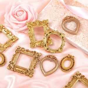Cheap <b>Gold</b> Vintage Resin Picture <b>Frame</b> Antique Photo Mini Resin Jewelry Display Photography DIY Small <b>Frame</b> - Product Image 4