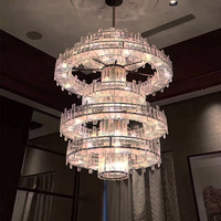 Villa duplex escalier lustre suspension Art feuilles bar hôtel maison décor moderne haut plafonnier