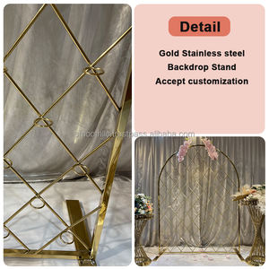 SMOOTH Wedding Arch <b>Backdrop</b> Gold Metal Arch Candle Holder Wall for Party Event Stage Wedding Events Decoration - Product Image 5