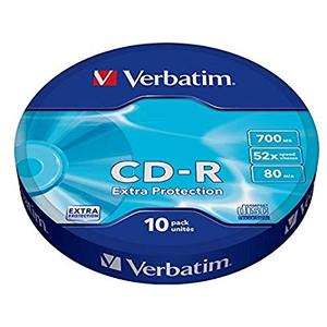 Verbatim CD-R 700MB 52X 80Min Protección Extra Paquete de 10 Hecho en Italia - Product Image 1