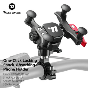 <span class=keywords><strong>Support</strong></span> de téléphone pour vélo WEST BIKING en aluminium antichoc, rotation à 360°, fixation rapide, pour <span class=keywords><strong>VTT</strong></span>, vélo de route, moto - Product Image 6