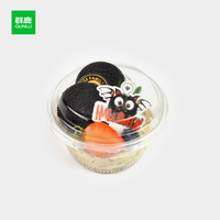 Boîtes à Cupcakes jetables en plastique PET à motif carré d'approvisionnement d'usine Conteneur à Dessert pour l'emballage de sucre en gelée Aliments industriels