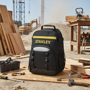 Mochila de herramientas Stanley Essential de 15L con múltiples bolsillos para trabajo y almacenamiento - Product Image 3