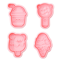 Série d'été 3D Cartoon DIY Moule pour boissons froides et glaces Biscuit & Cookie Cutter Embossed Logo Plastic Printed Baking Tool