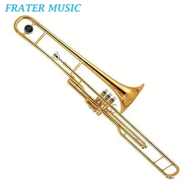 High grade Gold lacquer Bb key Piston Trombone (JTB-370)