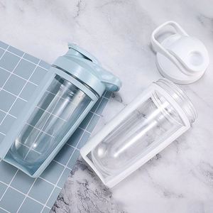 Bouteille shaker à protéines en plastique à double paroi avec logo personnalisé 2026, base ronde - Product Image 3