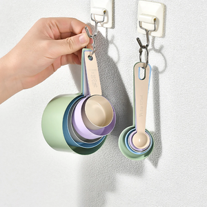 Juego de Tazas y Cucharas Medidoras de Acero Inoxidable Coloridas, Herramienta de Medición para Hornear, Cuchara Medidora de Cocina con Escala - Product Image 1