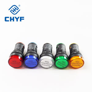 Сигнальная лампа CHYF, 22 мм, 12 В, 24 В, 220 В, 110 В, 120 В, Светодиодная панель питания, красный, зеленый, желтый, светодиодный индикатор, AD22-22DS - Product Image 2