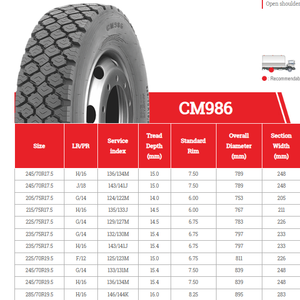 Pneus de camion lourd CM986 245/70R17.5 205/75R17.5 215/75R17.5 Neufs garantissant une durée de vie plus longue - Product Image 3