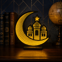 Lampe tunnel LED TSINYE Ramadan Mubarak, croissant de lune et mosquée, veilleuse pour la décoration du Ramadan, décoration de table à la maison