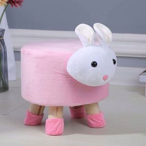 Pouf de dessin animé 2024, mignon, portable, en bois, en forme d'animal, tabouret pliant en fourrure, chaise pour bébé et enfant, chaise en peluche personnalisée - Product Image 6