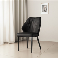 Chaise de salle à manger contemporaine de luxe léger avec dossier, design ergonomique en cuir pour la maison et la restauration