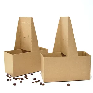 Buy Clean, Disposable and Hygienic folding kraft coffee paper cup holder 