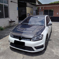 Penutup Mesin Model V Serat Karbon untuk Volkswagen Golf 7 Mk7.5 MK7 GTi R 2008-2013
