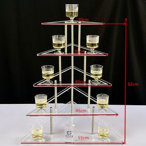 उच्च गुणवत्ता वाले स्पष्ट त्रिकोण ऐक्रेलिक शैंपेन वाइन टॉवर शादी की सजावट पार्टी के लिए डिस्प्ले रैक - Product Image 3