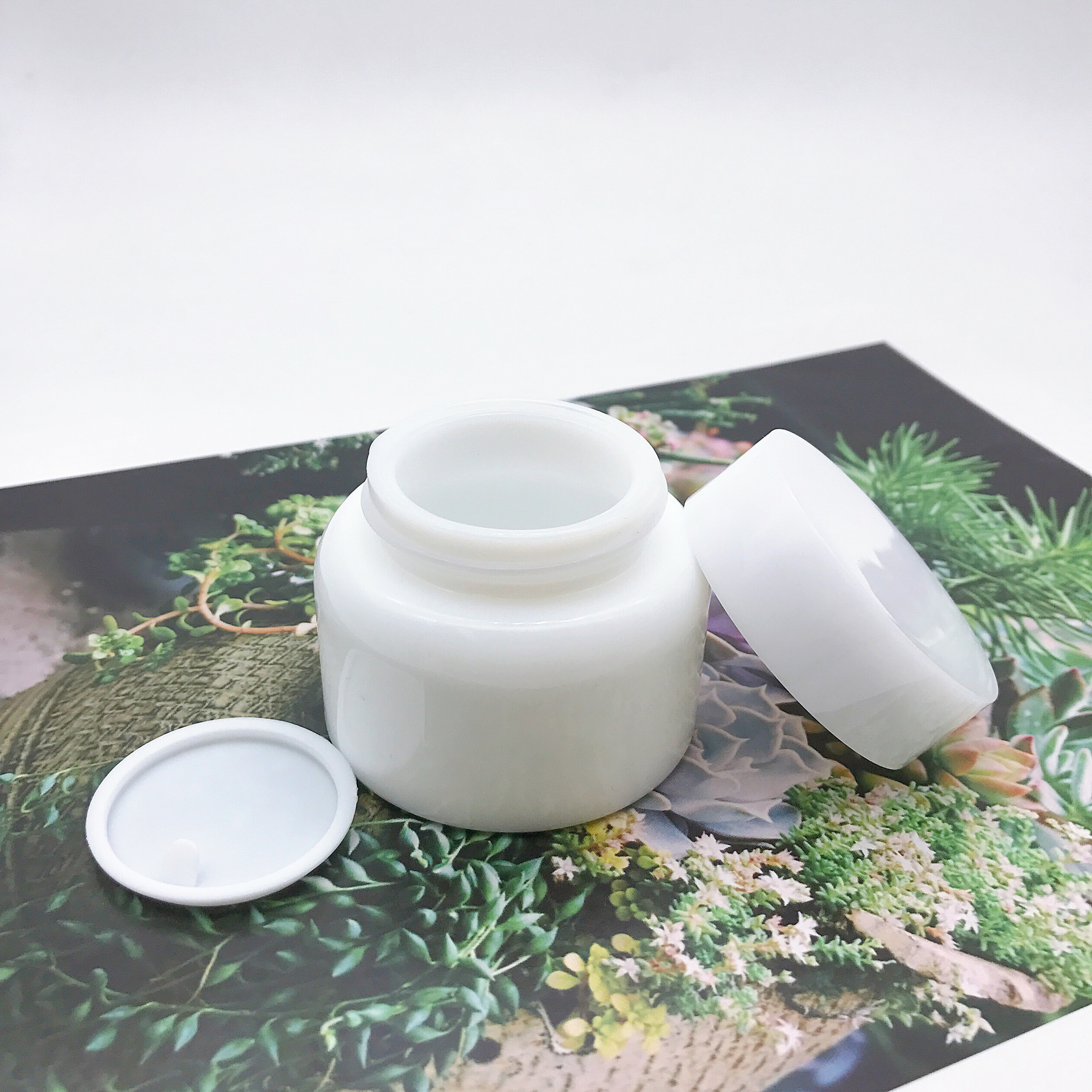 Nouveau Produit En Porcelaine Blanche Pot de Crème De Haute Qualité Opalglass Pot 50g 100g Personnalisé Pot