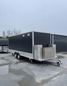 Chariot de restauration mobile avec plaque chauffante à gaz et évier, chariot alimentaire mobile résistant à la rouille pour la vente de <span class=keywords><strong>tacos</strong></span>, bonbons et chips - Product Image 3