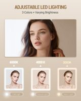 Coiffeuse moderne avec éclairage LED, miroir, 5 tiroirs, 2 étagères de rangement, luminosité réglable, pour chambre à coucher