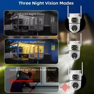 Caméra domestique à double objectif et double écran Caméra d'extérieur IP66 étanche Vision nocturne Caméra complète intelligente et automatisée - Product Image 2