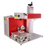 Machine de gravure et de marquage au laser à fibre Mopa de bureau 30W, CNC refroidie par air, DXF/PLT, mini portable pour la découpe de bijoux, de métaux et d'acier inoxydable