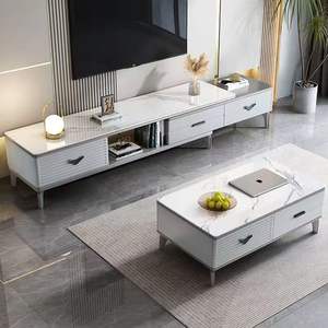 Ensemble de meubles de salon haut de gamme, durable et extensible, comprenant une table basse en pierre moderne de luxe léger et un <span class=keywords><strong>meuble</strong></span> TV - Product Image 2