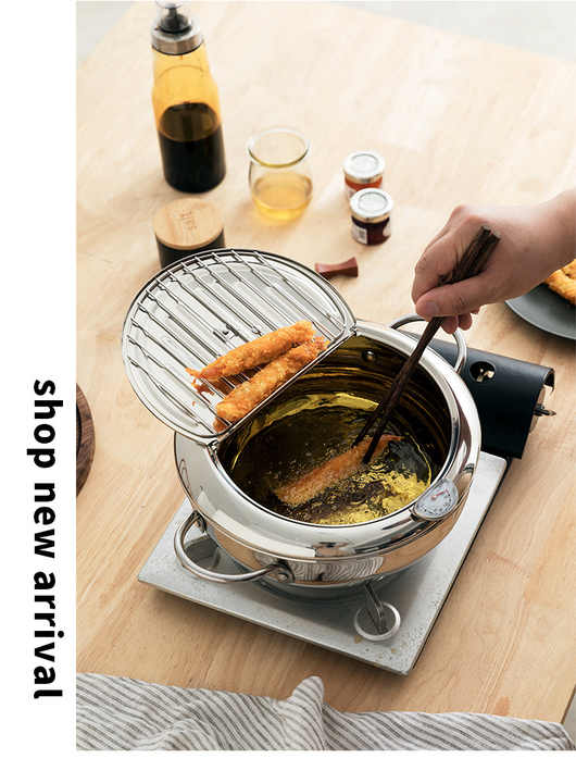 Original Factory Ready to Ship 24 28cm Large Capacity 4.2L Family Home Chips Potato Tea Time Tempura Fried Food Deep Fryer Pot