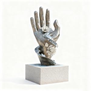 आधुनिक स्टेनलेस स्टील बुढ़ा हाथ मूर्तिकला के लिए कमल के फूल के साथ आधुनिक स्टेनलेस स्टील बुढ़ा - Product Image 3